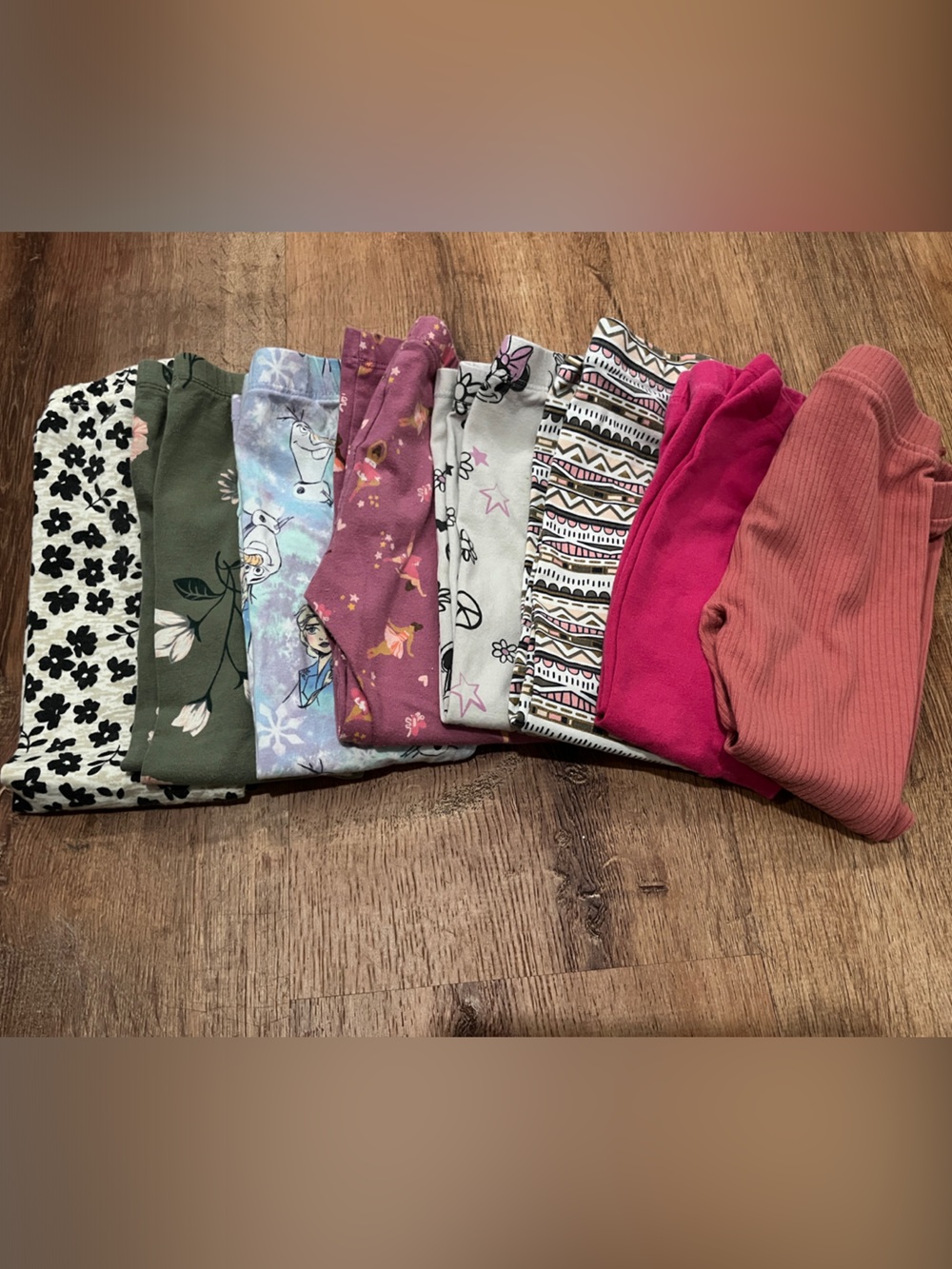 Girls Assorted Patterned Leggings Bundle - Floral, Pink, Olive & Print Mix